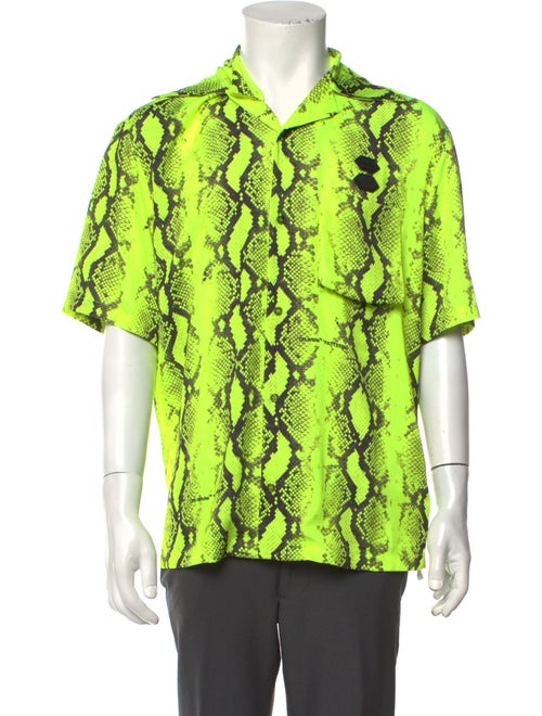 Off-White c/o Virgil Abloh 2020 Snake Holiday Print Tech Bowling Shirt