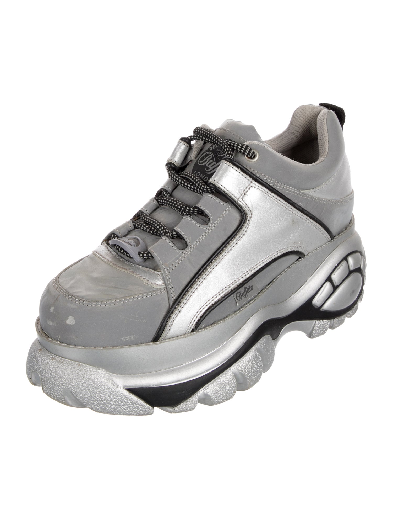 Opening Ceremony x Buffalo London Leather Colorblock Pattern Chunky Sneakers