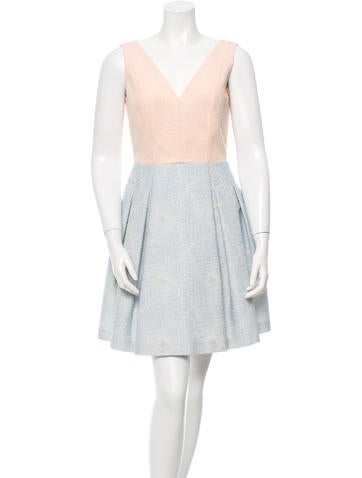 Paule Ka Embroidered V-Neck Dress w/ Tags