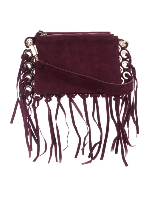 Paule Ka Fringe-Trim Suede Crossbody Bag Gold