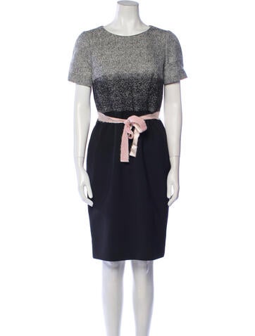 Paule Ka Dresses Colorblock Pattern Knee-Length Dress S