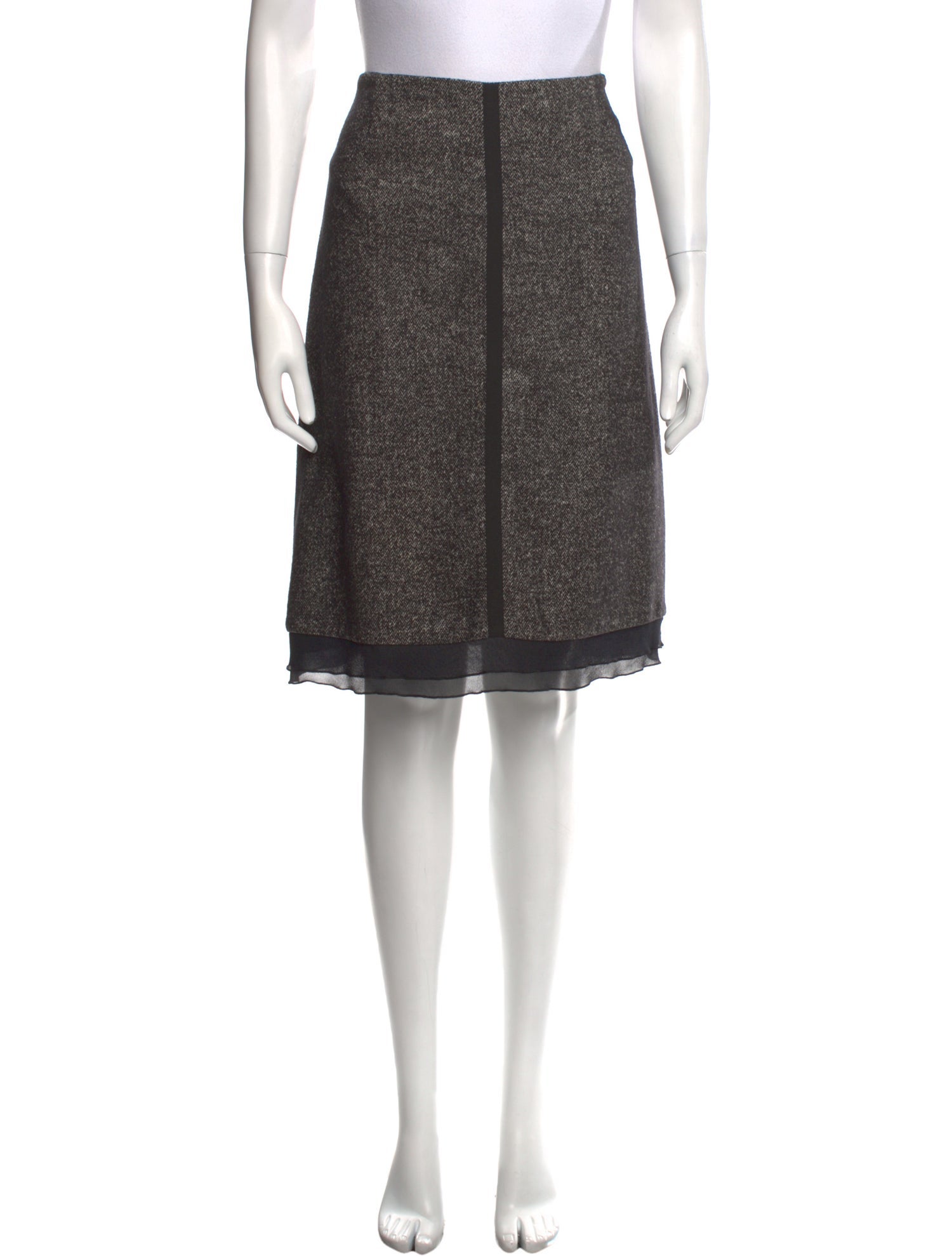 Paule Ka Striped Knee-Length Skirt