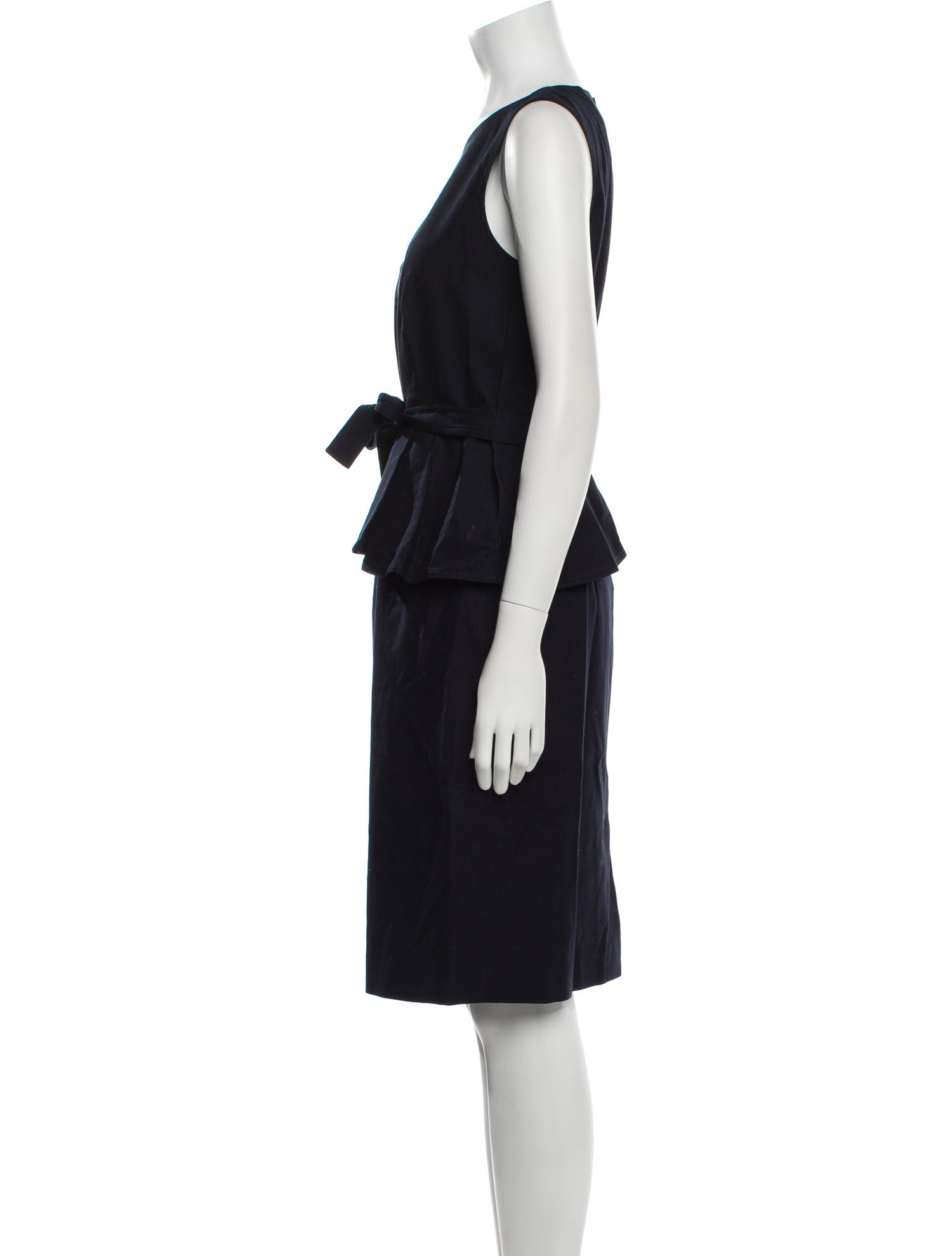 Paule Ka Scoop Neck Long Dress