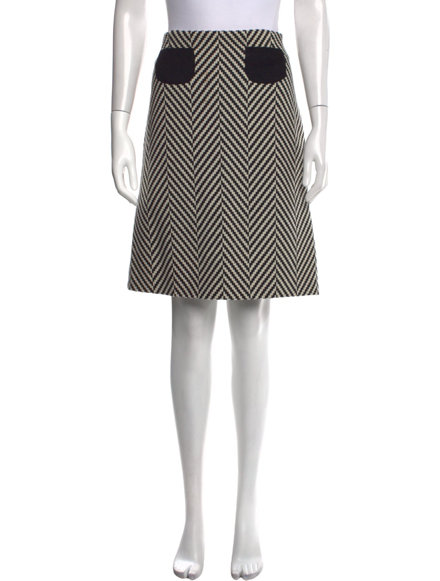 Paule Ka Striped Knee-Length Skirt