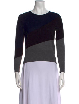 Paule Ka Merino Wool Colorblock Pattern Sweater