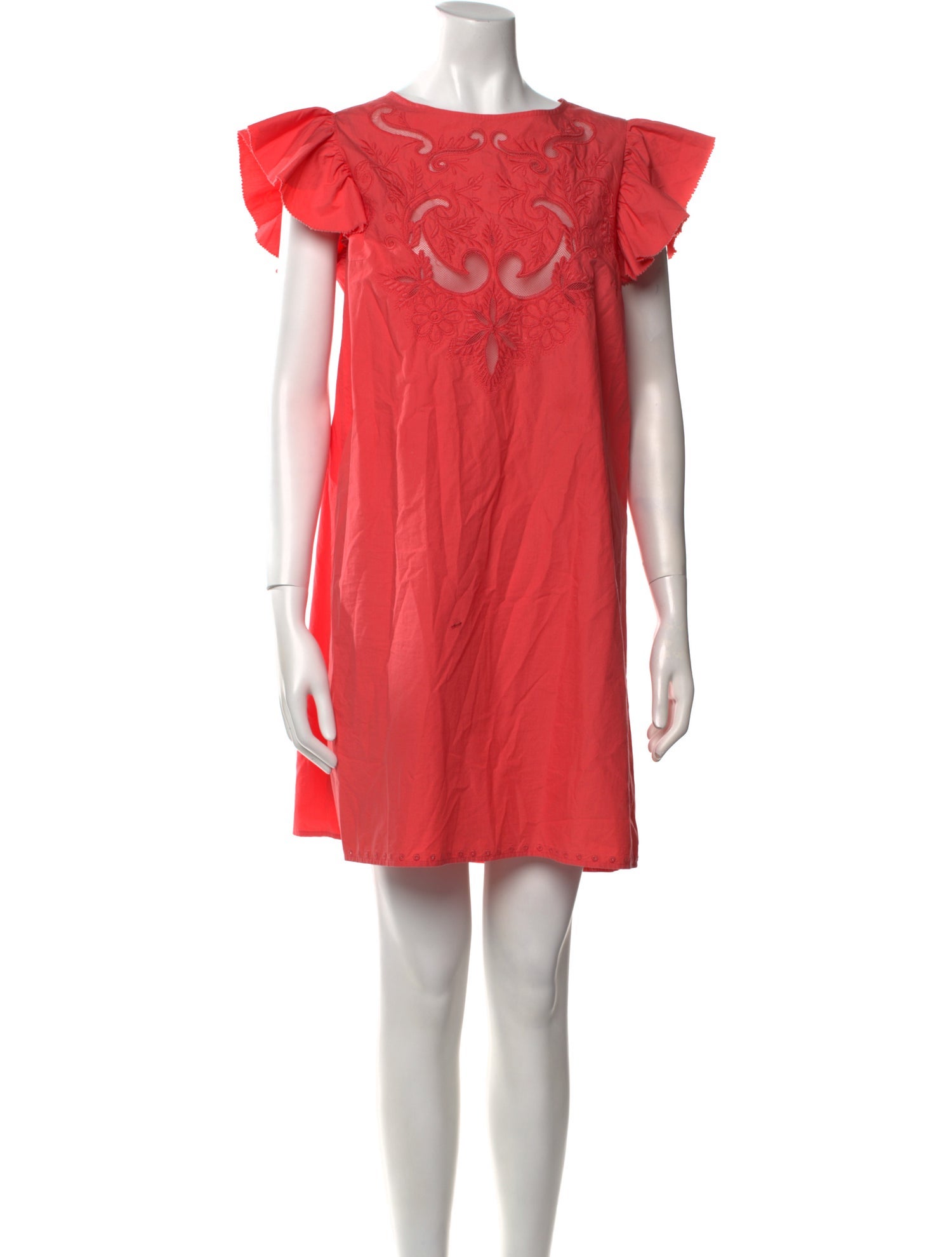 Paule Ka Scoop Neck Mini Dress