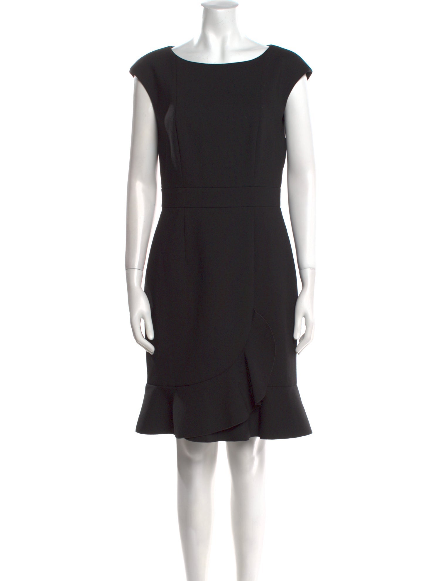 Paule Ka Bateau Neckline Knee-Length Dress