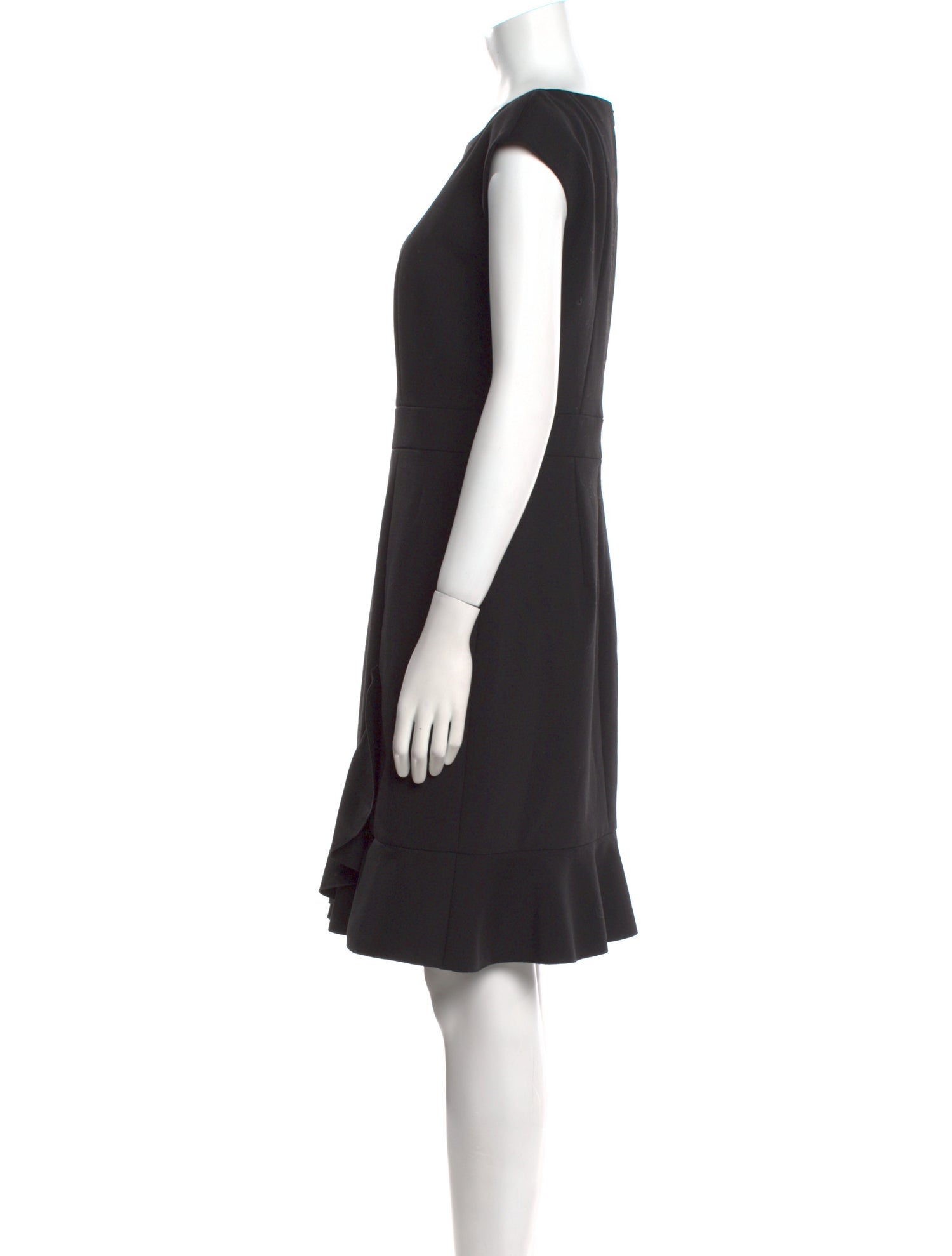 Paule Ka Bateau Neckline Knee-Length Dress