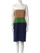Paule Ka Colorblock Pattern Knee-Length Dress