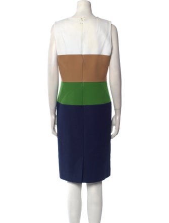 Paule Ka Colorblock Pattern Knee-Length Dress