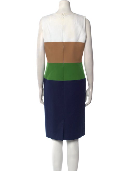 Paule Ka Colorblock Pattern Knee-Length Dress