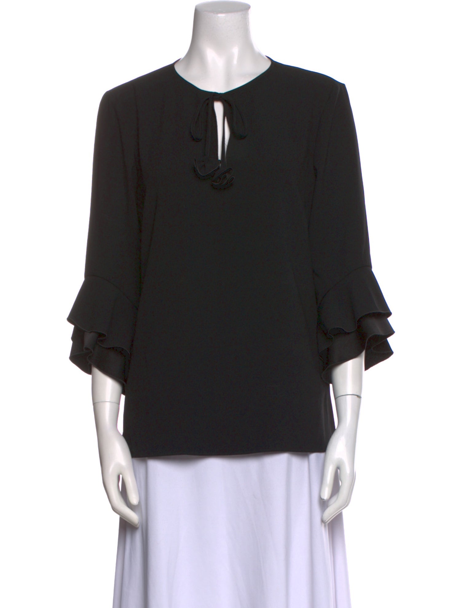 Paule Ka Tie Neck Three-Quarter Sleeve Blouse