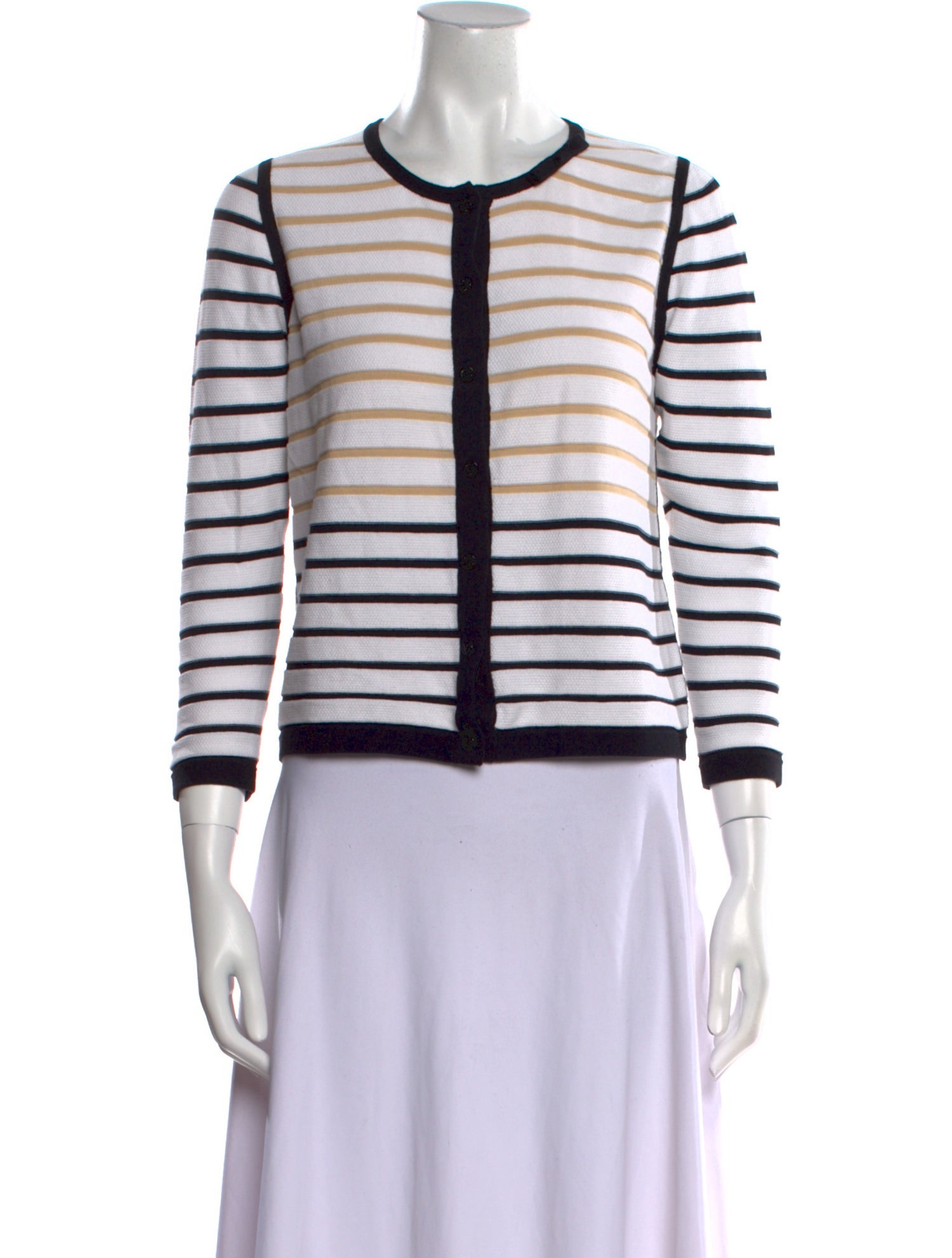 Paule Ka Striped Scoop Neck Sweater