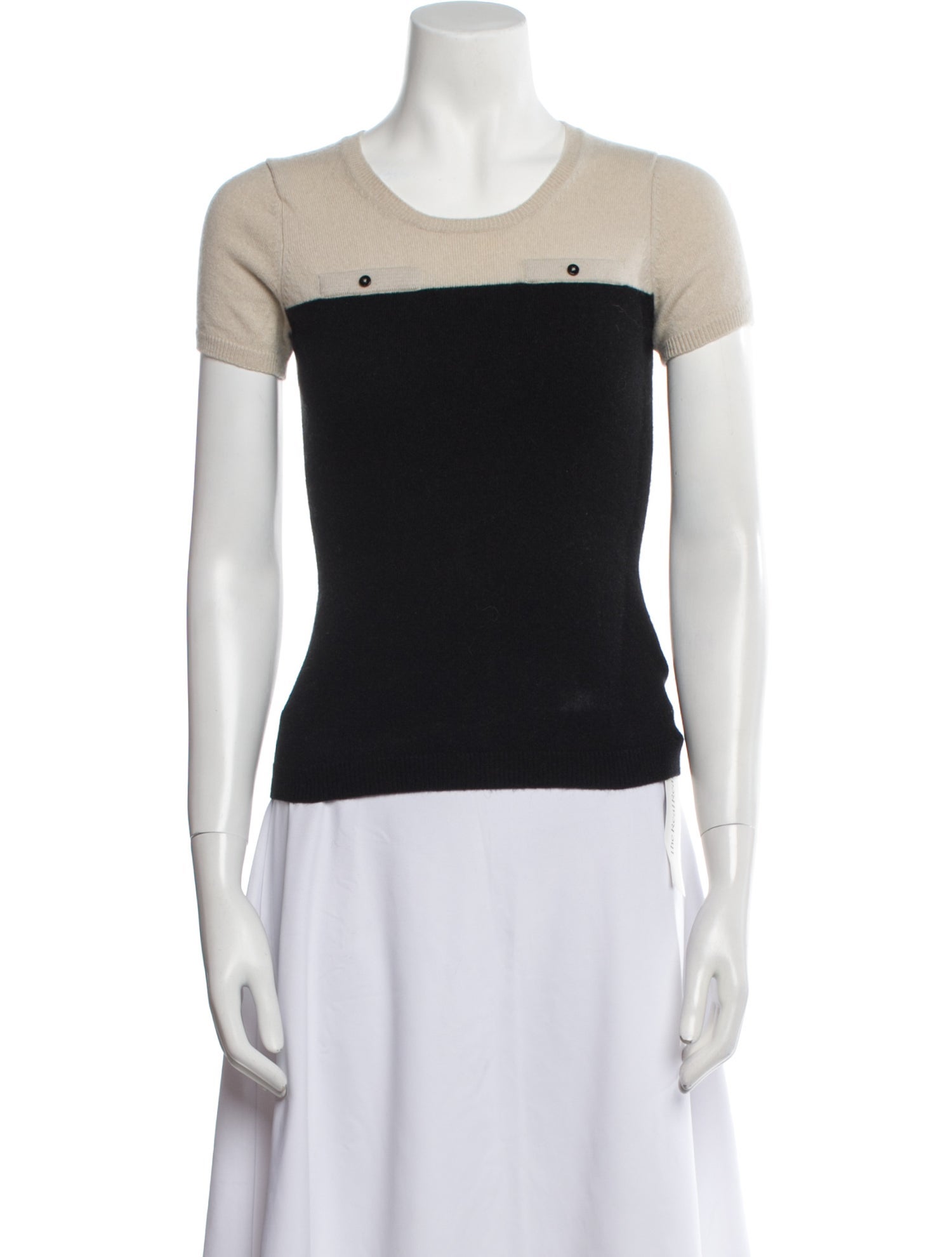 Paule Ka Cashmere Colorblock Pattern Sweater