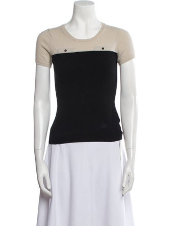 Paule Ka Cashmere Colorblock Pattern Sweater