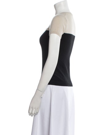 Paule Ka Cashmere Colorblock Pattern Sweater