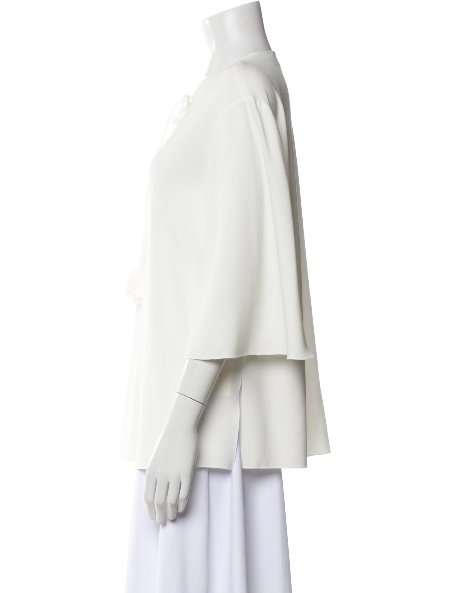 Paule Ka V-Neck Three-Quarter Sleeve Blouse