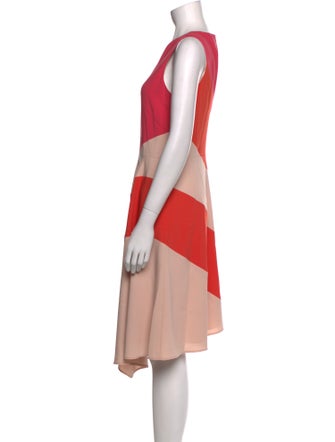 Paule Ka Colorblock Pattern Knee-Length Dress