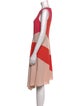 Paule Ka Colorblock Pattern Knee-Length Dress