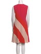 Paule Ka Colorblock Pattern Knee-Length Dress