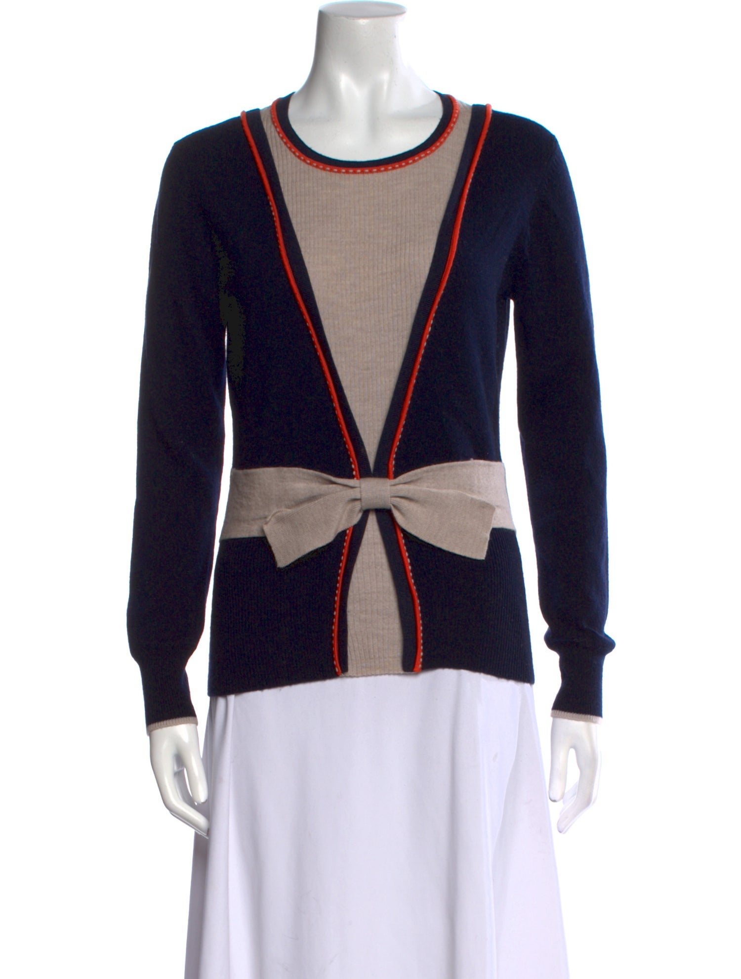 Paule Ka Wool Colorblock Pattern Sweater