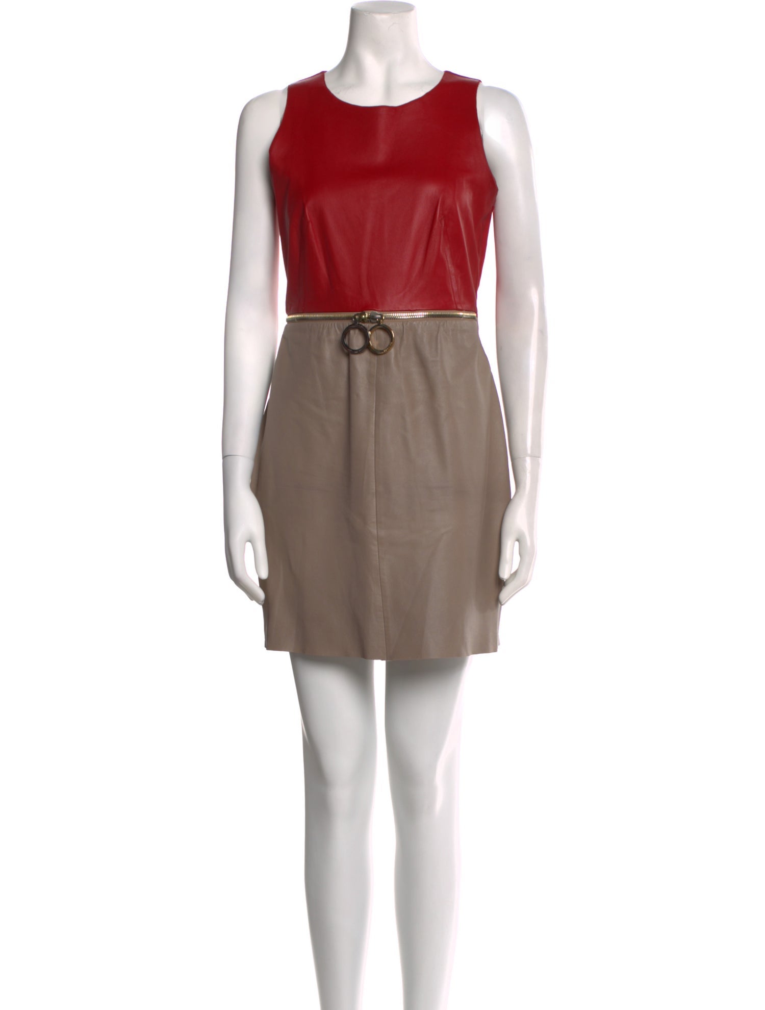 Paule Ka Lambskin Mini Dress