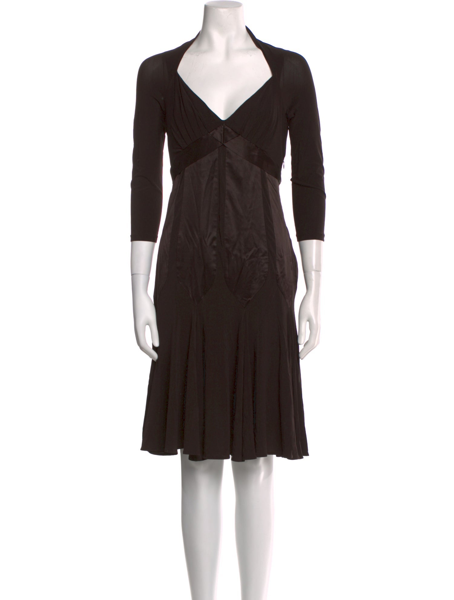 Paule Ka V-Neck Knee-Length Dress