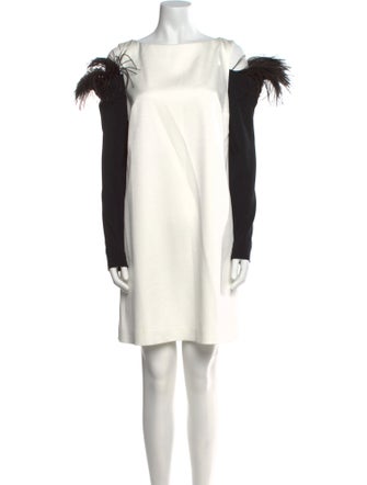 Paule Ka Bateau Neckline Mini Dress