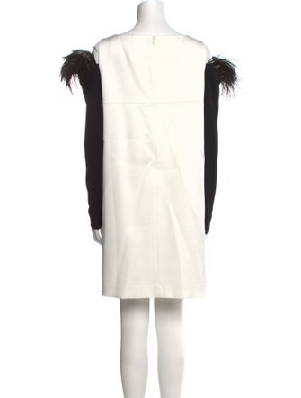 Paule Ka Bateau Neckline Mini Dress