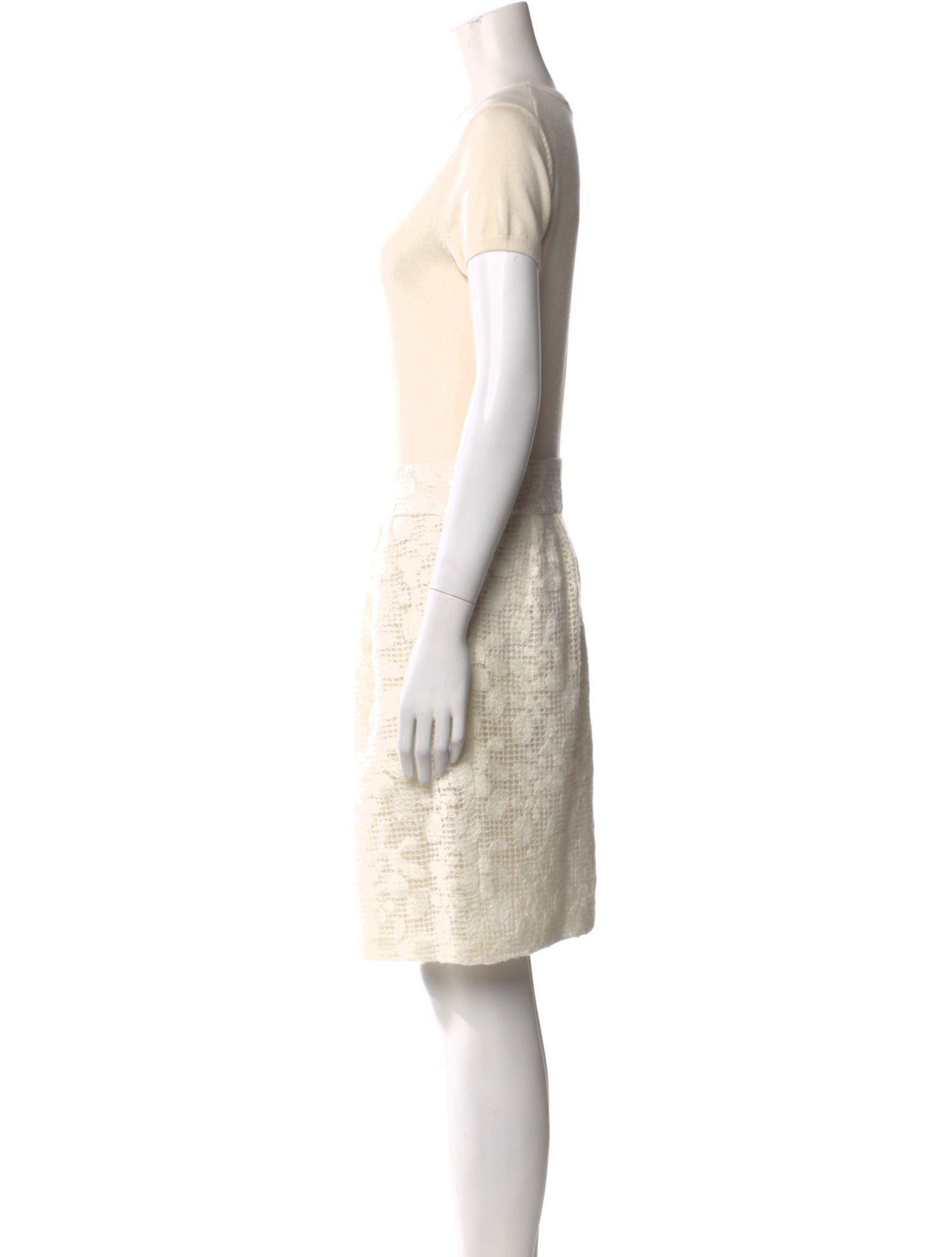 Paule Ka Scoop Neck Knee-Length Dress