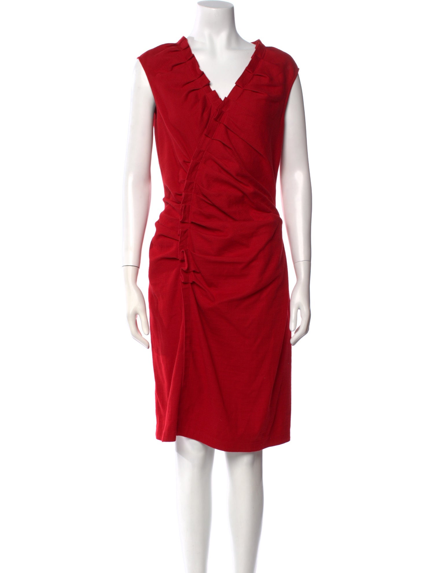 Paule Ka V-Neck Knee-Length Dress