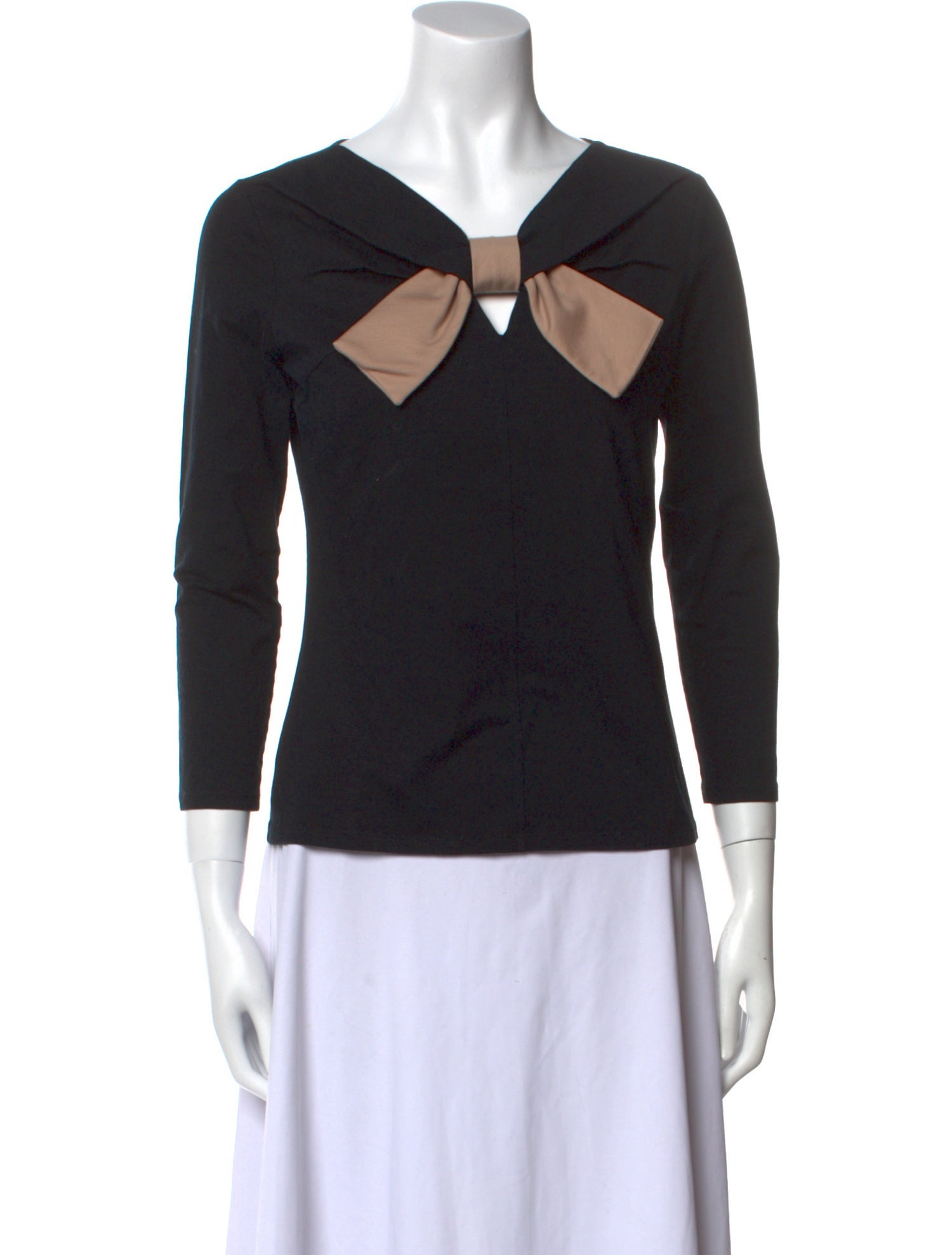 Paule Ka V-Neck Three-Quarter Sleeve Top