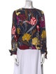 Paule Ka Floral Print Bateau Neckline Blouse