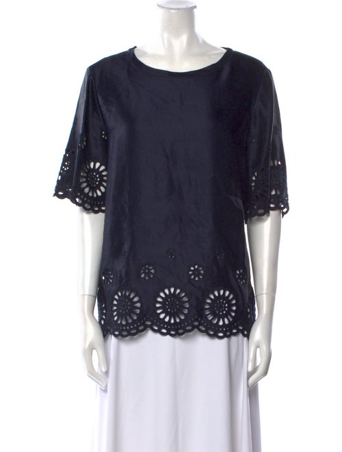 Paule Ka Bateau Neckline Short Sleeve Blouse