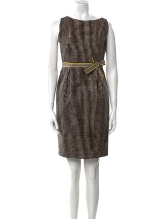 Paule Ka Plaid Print Mini Dress