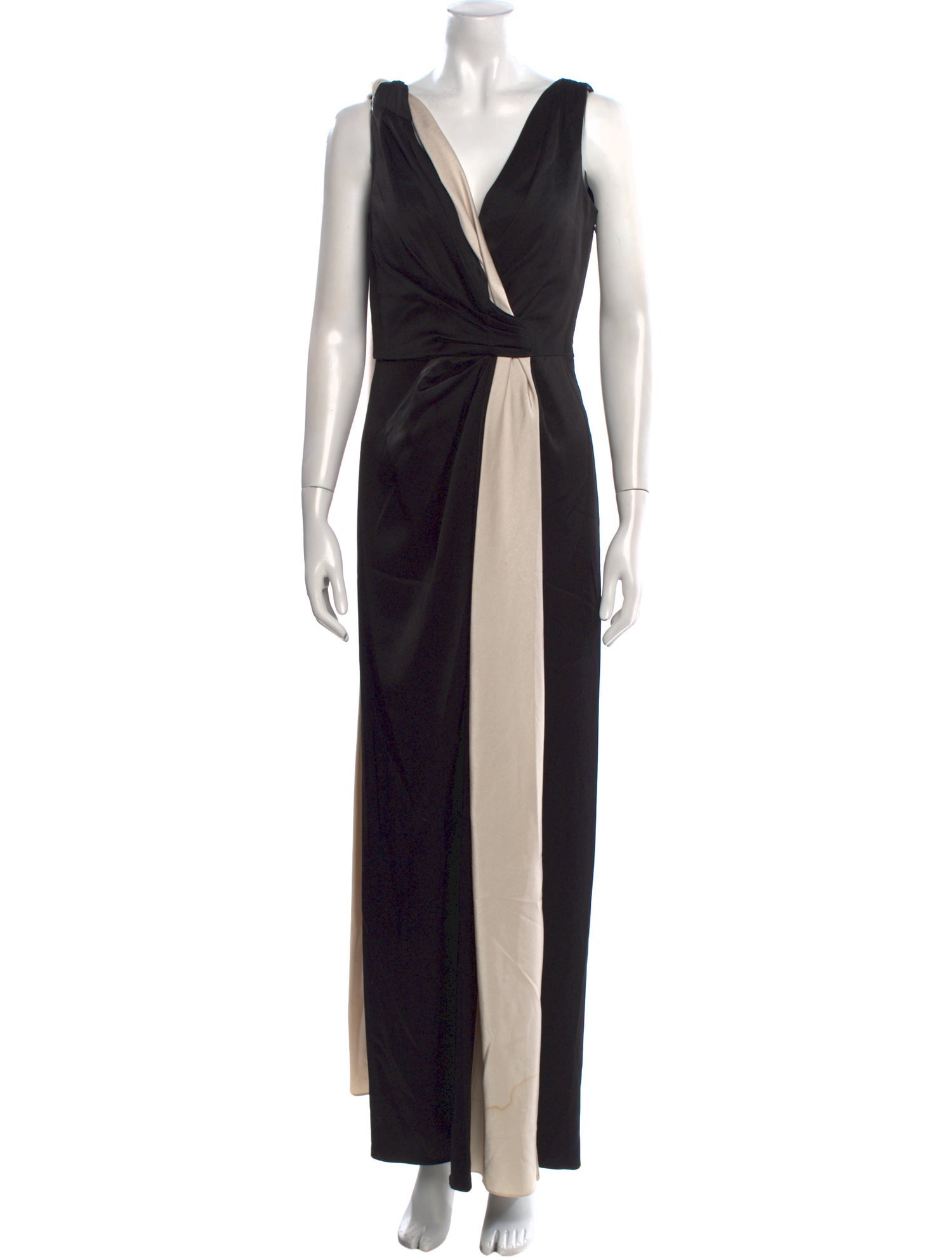 Paule Ka Colorblock Pattern Long Dress