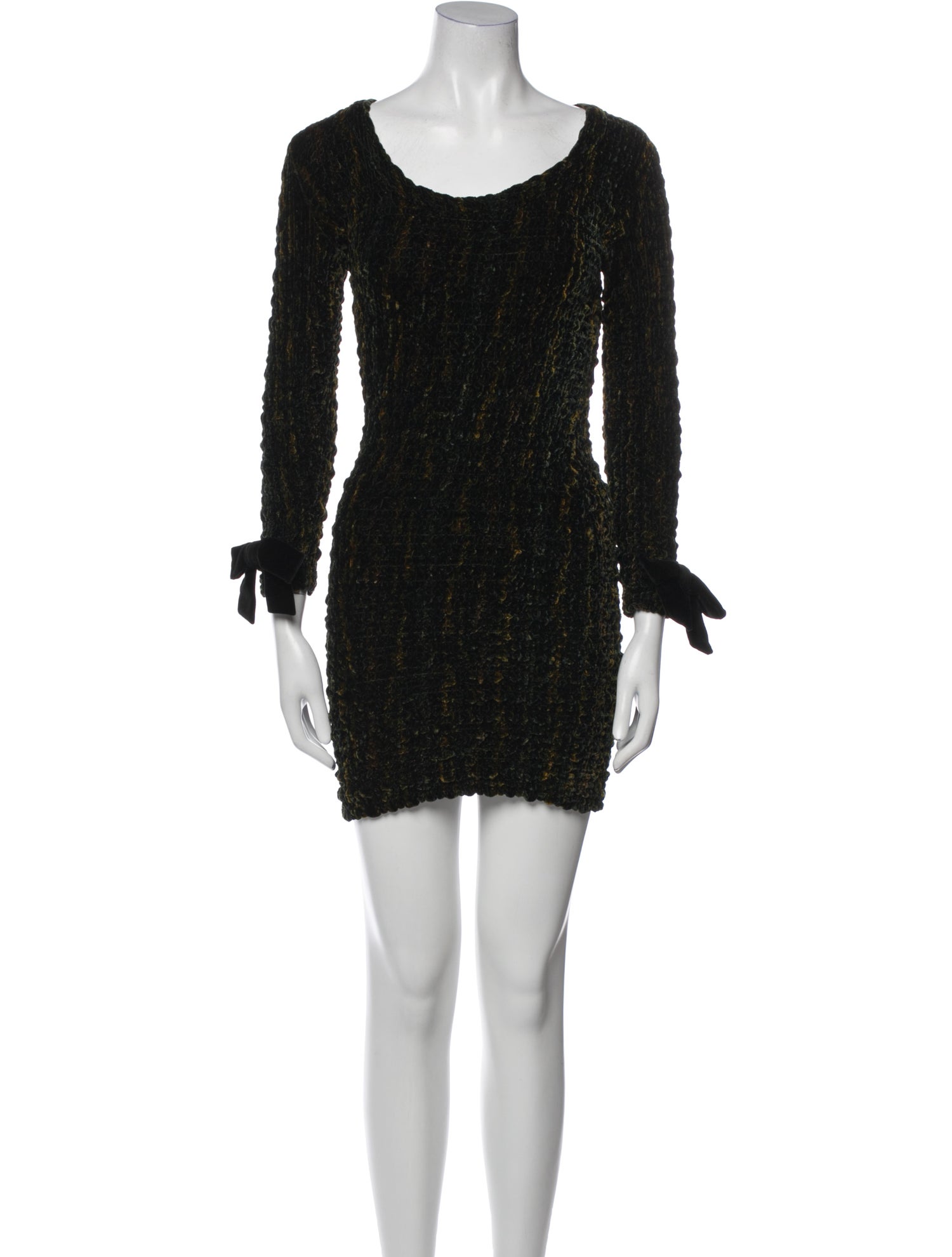 Paule Ka Scoop Neck Mini Dress