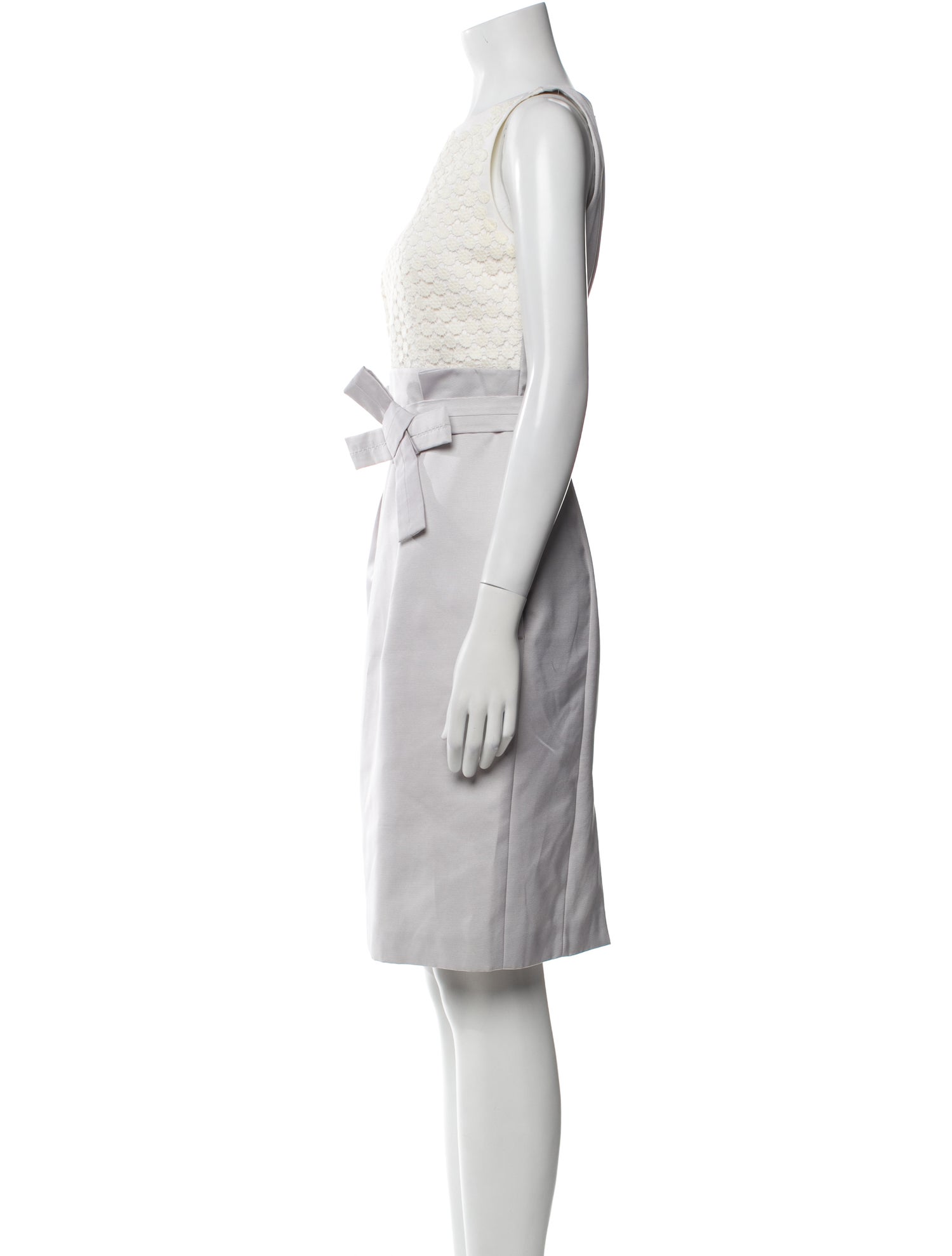 Paule Ka Bateau Neckline Knee-Length Dress