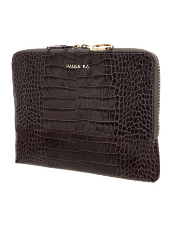 Paule Ka Embossed Leather Minaudière