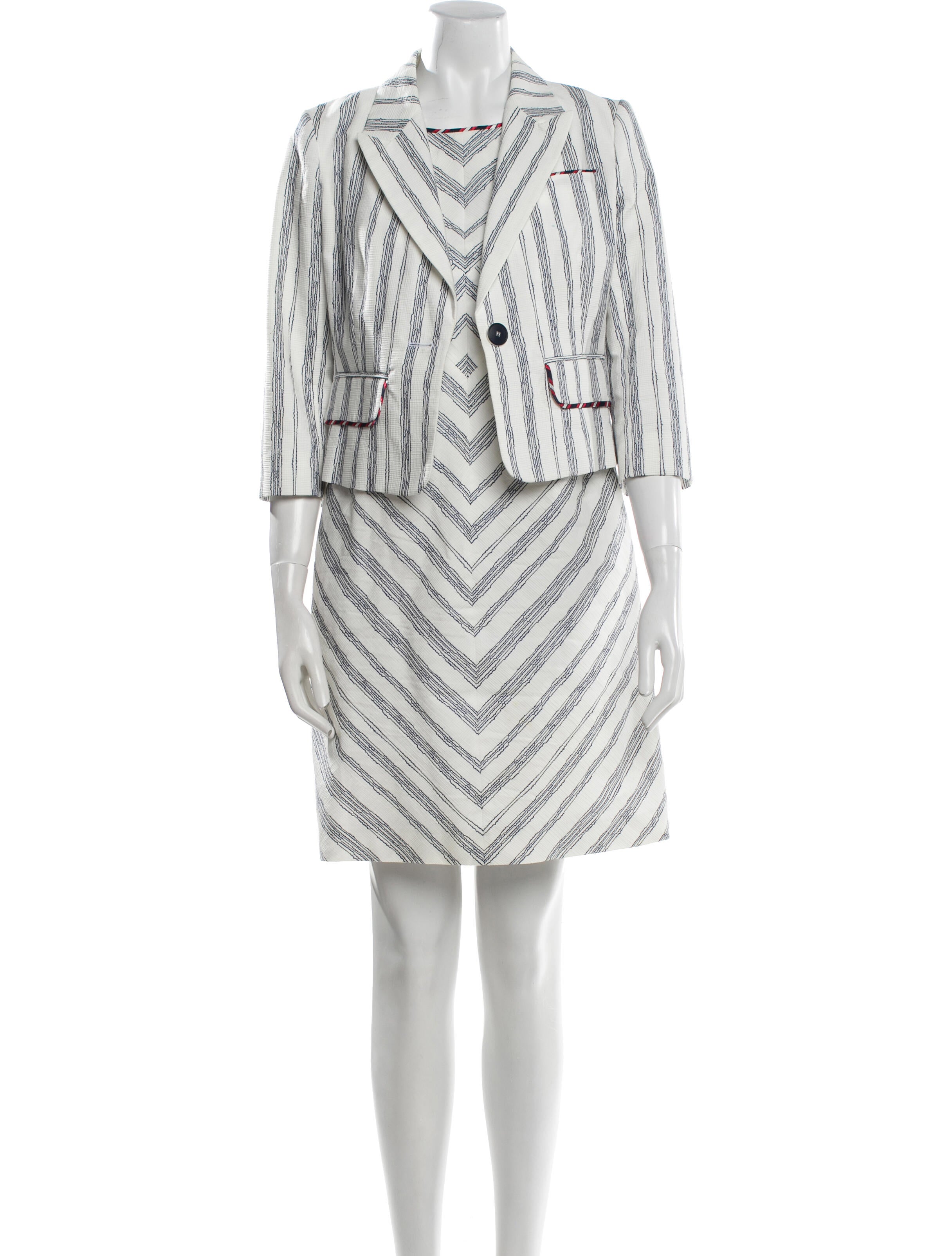 Paule Ka Striped Dress Set