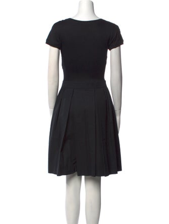 Paule Ka Scoop Neck Knee-Length Dress