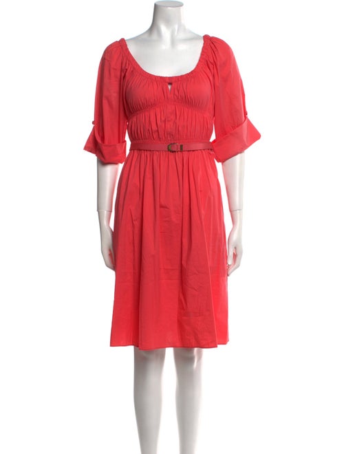 Paule Ka Scoop Neck Knee-Length Dress