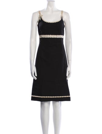 Paule Ka Scoop Neck Knee-Length Dress
