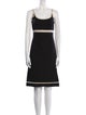 Paule Ka Scoop Neck Knee-Length Dress