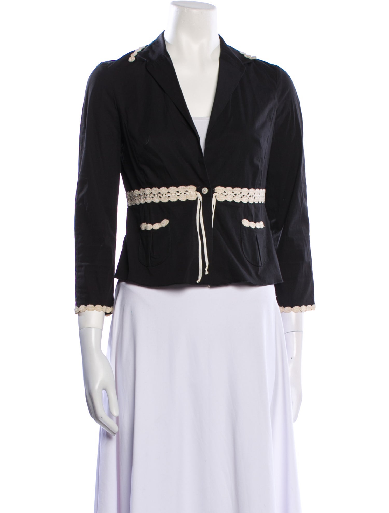 Paule Ka Colorblock Pattern Blazer