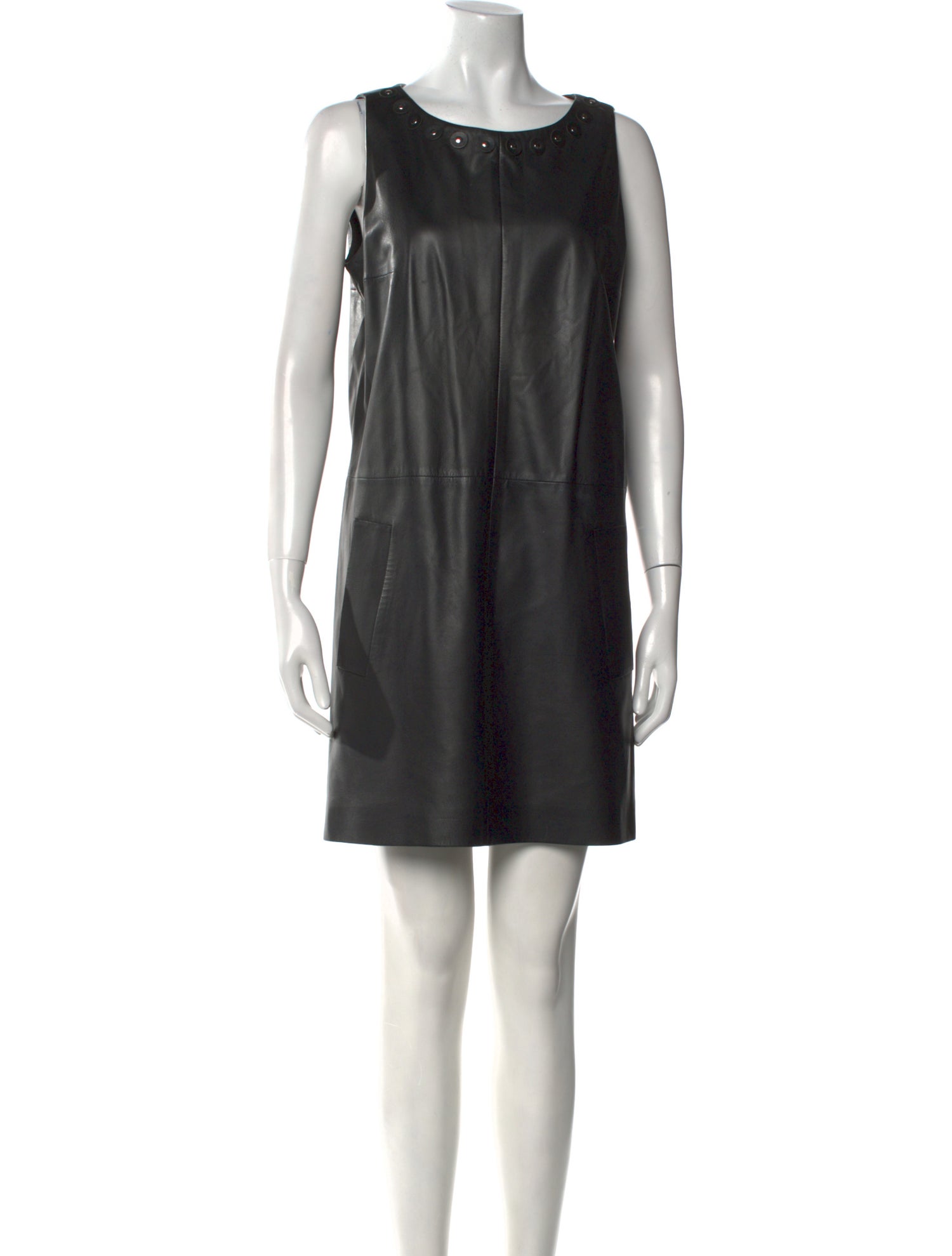 Paule Ka Lamb Leather Mini Dress