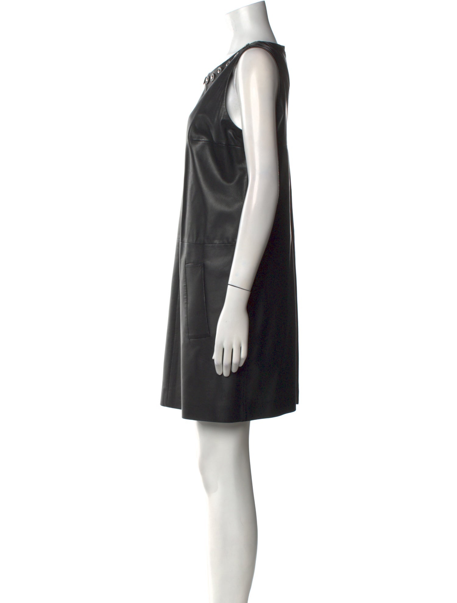 Paule Ka Lamb Leather Mini Dress