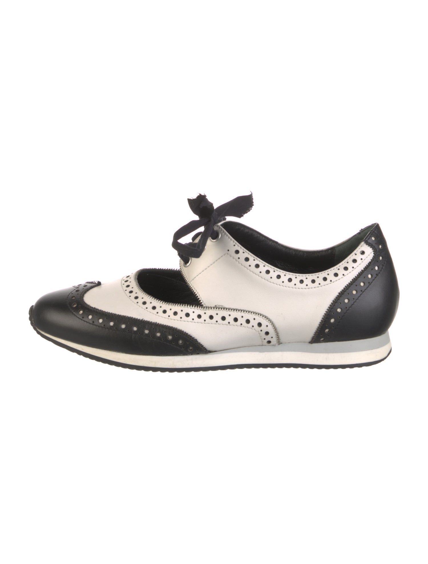 Paule Ka Leather Colorblock Pattern Oxfords