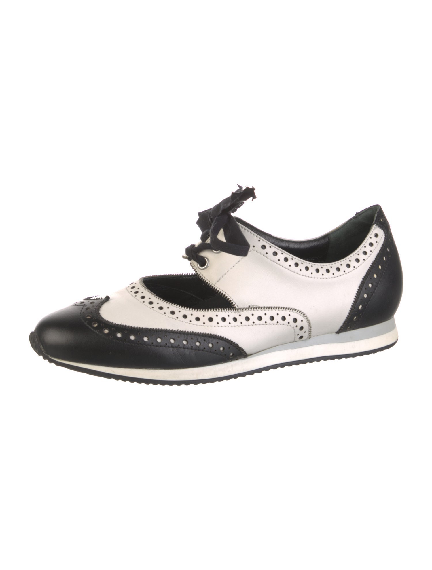 Paule Ka Leather Colorblock Pattern Oxfords
