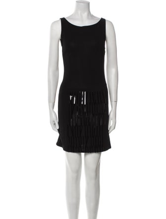 Paule Ka Bateau Neckline Mini Dress